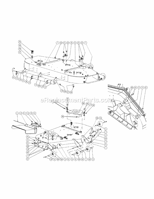 Fabricated Cutter Deck (2009) Diagram and Parts List for M60-KH 53AH8CT6050 Cub Cadet Sprayer